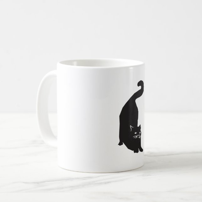 Black Cat Art Coffee Mug (Front Left)