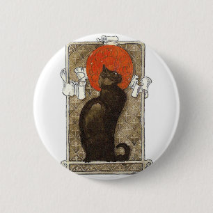 Black Cat - Art Nouveau - Theophile Steinlen 2 Inch Round Button