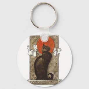 Black Cat - Art Nouveau - Theophile Steinlen Keychain