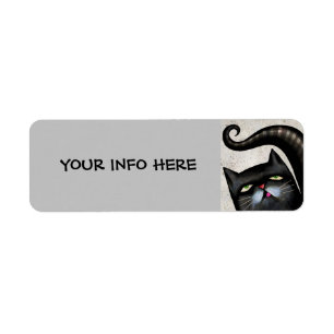 BLACK CAT ART RETURN PERSONALIZEDADDRESS LABELS