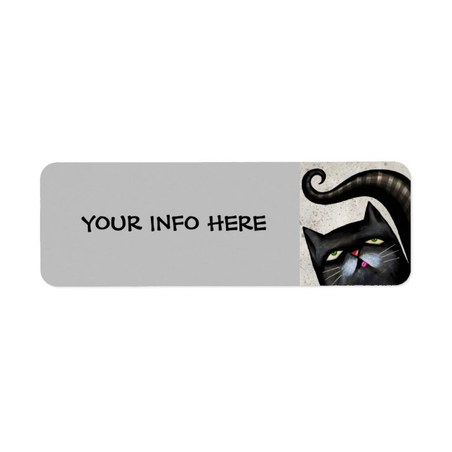 BLACK CAT ART RETURN PERSONALIZEDADDRESS LABELS (Front)