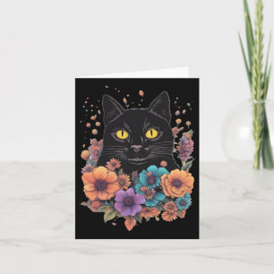 Black Cat Art Sticker1  Card