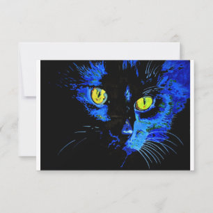 Black Cat Artistic Portrait With Striking Yellow E