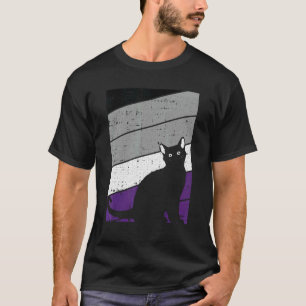 Black Cat Asexual Pride Kitten Lover LGBT-Q Proud  T-Shirt