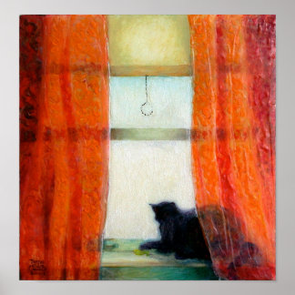 Black Cat at the Window Poster