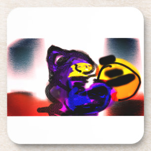 Black cat autumn joy coaster