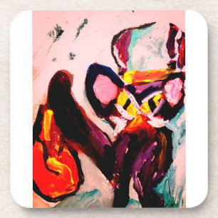 Black cat autumn room coaster