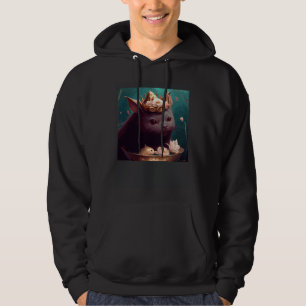 Black Cat Axolotl Chocolate Hoodie