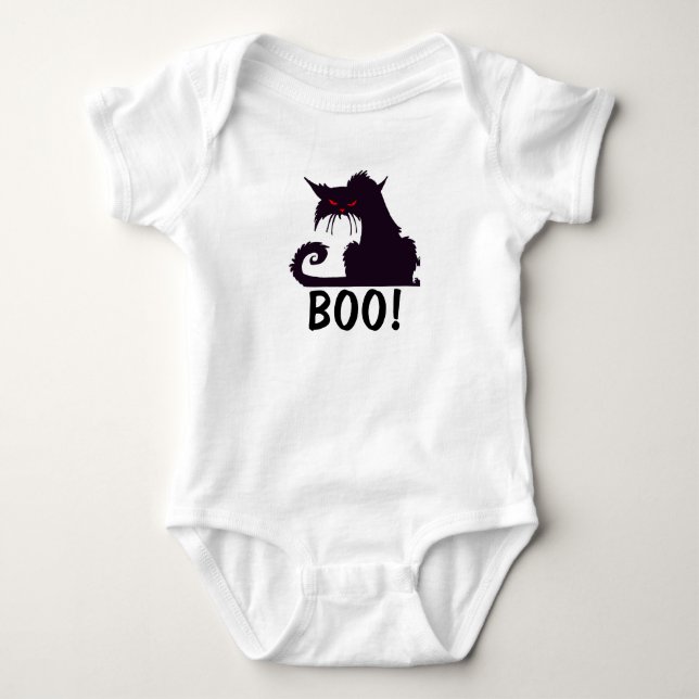Black Cat Baby Bodysuit (Front)
