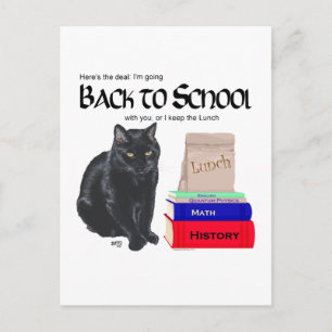 Black Cat Back to School Postcard