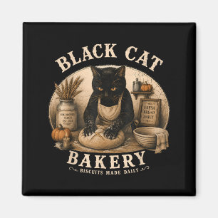 Black Cat Bakery Biscuits Made Daily Baking Cat Magnet