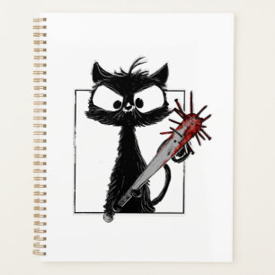 Black Cat Baseball Horror Halloween Planner