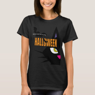 Black Cat & Bats Halloween T-Shirt