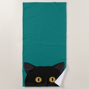 Black Cat Beach Towel