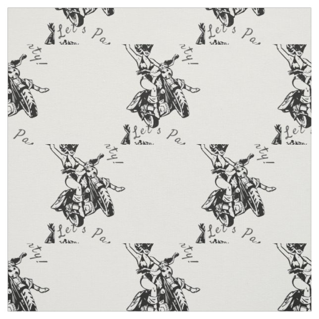Black Cat Biker Babe Thunder_Cove  Fabric (Swatch)
