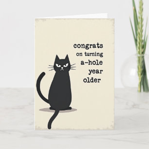 Black Cat Birthday Art Card