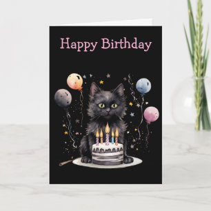 Black Cat Birthday Card