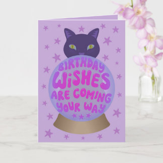 Black Cat Birthday Fortune Card