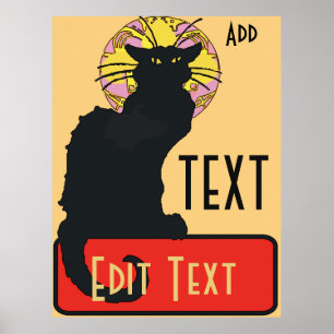 Black Cat,  Blank, edit text Poster