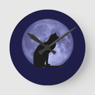 Black Cat Blue Moon clock