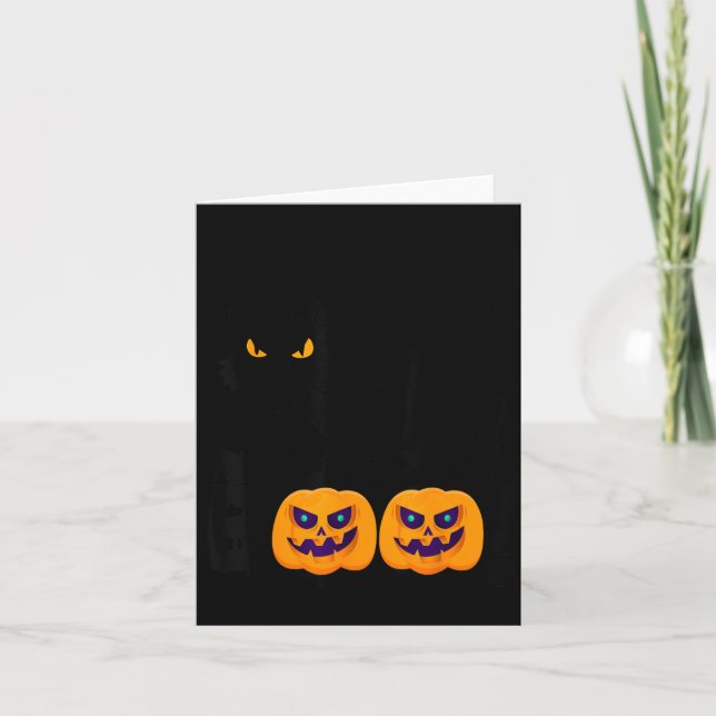 Black Cat Boo Halloween Card (Front)