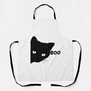 Black cat boo Halloween gift cats Apron