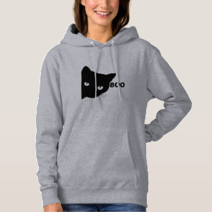 Black cat boo Halloween gift cats Hoodie
