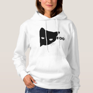Black cat boo Halloween gift cats Hoodie