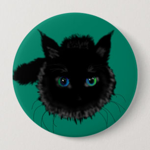 Black Cat Button - Custom Colours