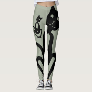 BLACK CAT by Slipperywindow Leggings