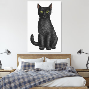 Black cat canvas print