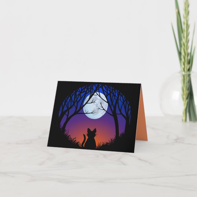 Black Cat Cards Custom Halloween Party Invitations (Front)