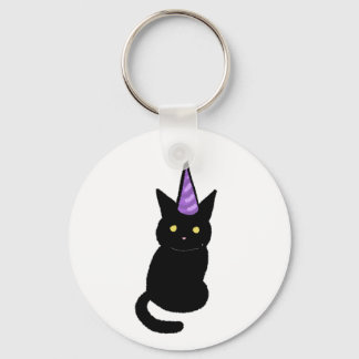 Black Cat Celebration  Keyring