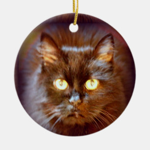 black cat ceramic ornament