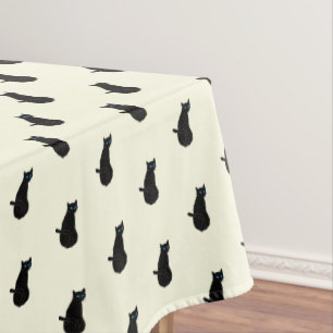 Black Cat - Choose / add your background colours Tablecloth