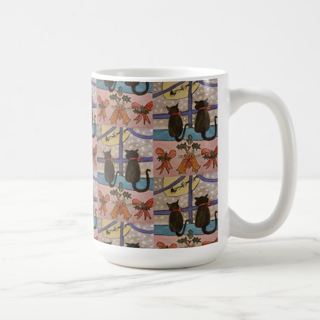 Black Cat Christmas Coffee Mug (Right)