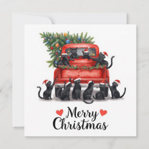 Black Cat Christmas for Cat Lovers Holiday Card