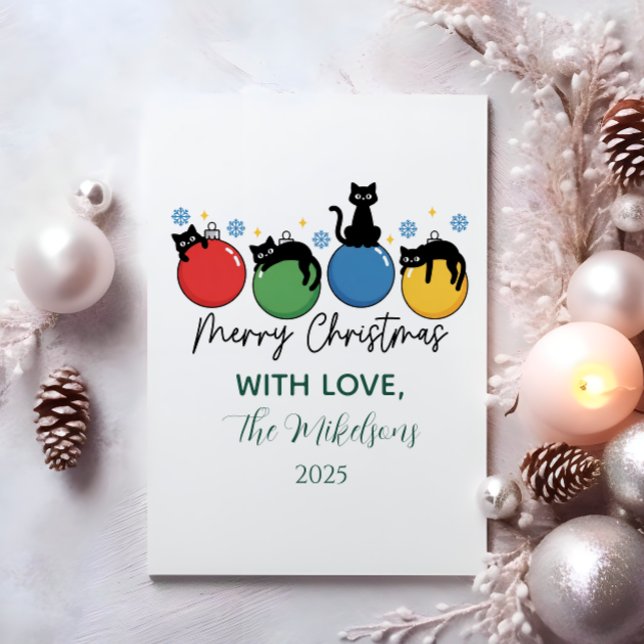 Black Cat Christmas Holiday Card (Creator Uploaded)