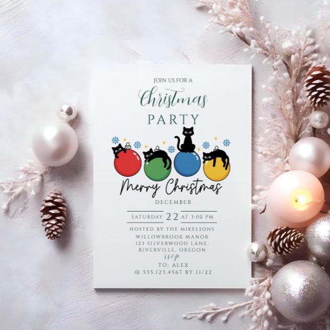Black Cat Christmas Invitation (Creator Uploaded)
