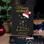 Black Cat Christmas Lights Meowy Voidmas Holiday Card<br><div class="desc">Meowy Voidmas from the little black cat and her pack. Add your own family name and the name of your little void to this cute black cat Christmas card</div>