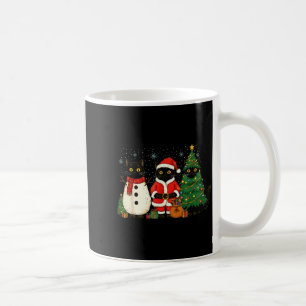 Black Cat Christmas Lights Reindeer Santa Meowy Ca Coffee Mug