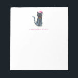Black Cat Christmas Notepads<br><div class="desc">Celebrate National Black Cat Day 2025 on October 27 with this cute notepad featuring my hand-painted watercolor black cat drawing—a purr-fect gift for cat lovers! These personalized notepads with name can be customized using the template field to add your name or monogram in pink, making it an adorable and thoughtful...</div>