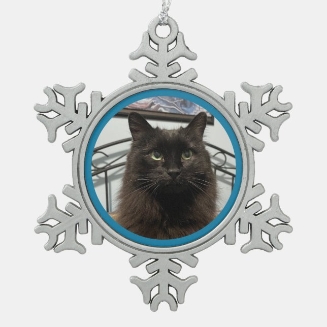 Black Cat Christmas Ornament (Front)