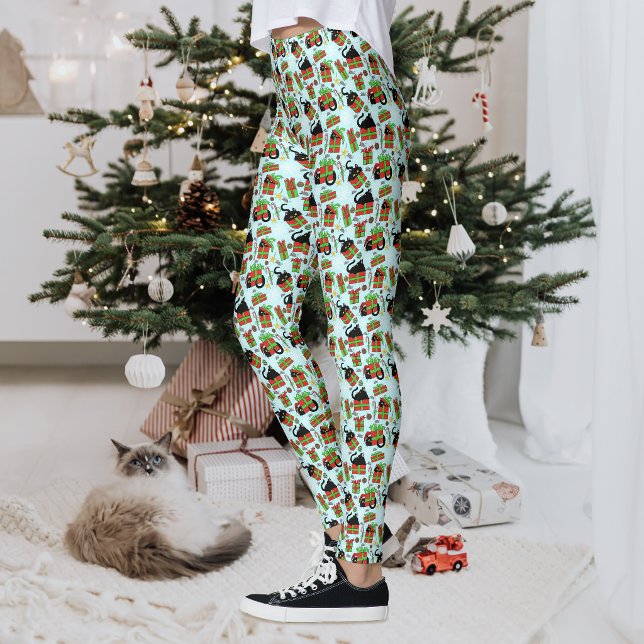 Black Cat Christmas Presents. Leggings (Creator Uploaded)