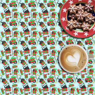 Black Cat Christmas Presents Tablecloth