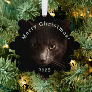 Black Cat Christmas Tag and Ornament Card