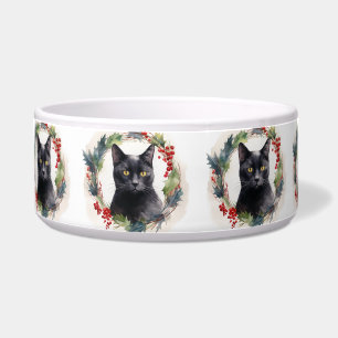 Black Cat Christmas Wreath Festive Kitten