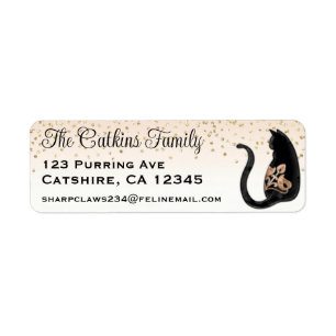 Black Cat, Classy Return Address Label