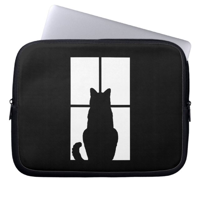 Black Cat Click to Customize Window Colour Option Laptop Sleeve (Front)