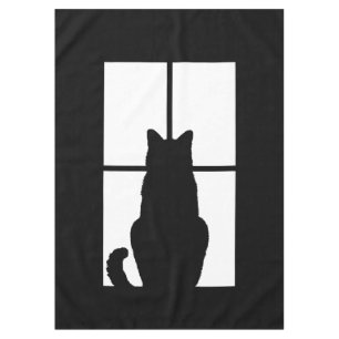 Black Cat Click to Customize Window Colour Option Tablecloth